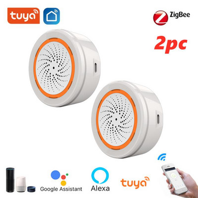 Tuya Zigbee Wifi pametni alarm sa sirenom sa senzorom temperature i vlažnosti Kućni sigurnosni alarmni sustav 100dbs zvučni alarm Tuya aplikacija