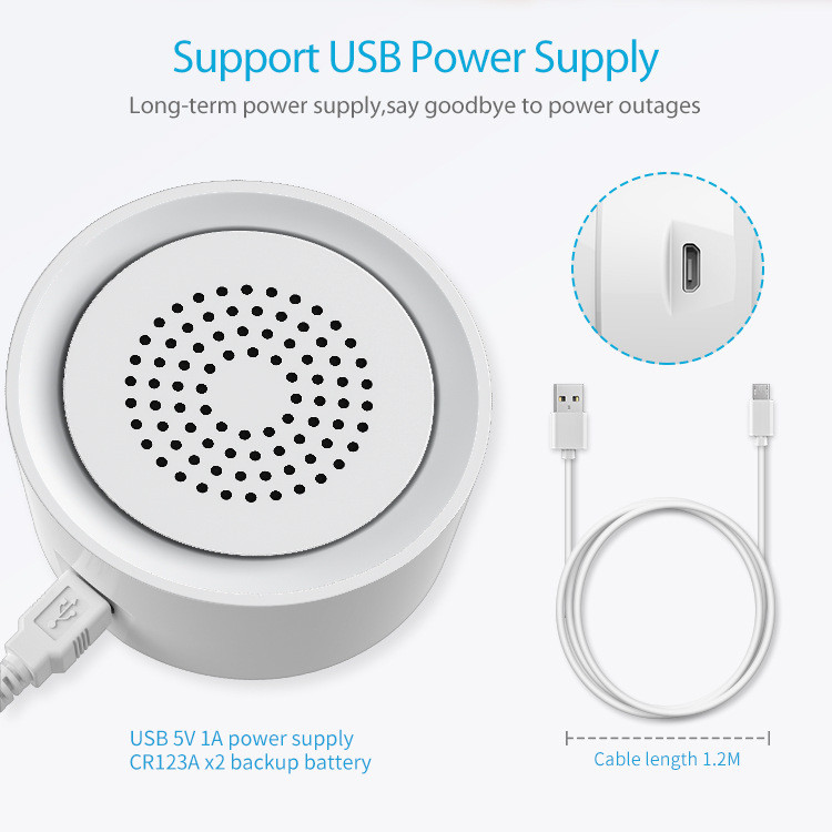 Tuya Zigbee Wifi pametni alarm sa sirenom sa senzorom temperature i vlažnosti Kućni sigurnosni alarmni sustav 100dbs zvučni alarm Tuya aplikacija