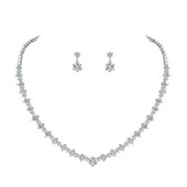 WEIMANJINGDIAN Ogrlica i naušnice s okruglim kubičnim cirkonijem i naušnicama od kubnog cirkonija i naušnica za svadbeni banket Kompleti nakita za maturalnu večer