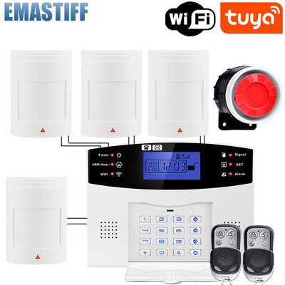 Tuya WiFi GSM mājas drošības signalizācijas sistēma 433MHz bezvadu vadu ielaušanās signalizācijas komplekts darbojas ar Alexa Google APP tālvadības pulti