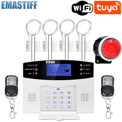 Tuya WiFi GSM mājas drošības signalizācijas sistēma 433MHz bezvadu vadu ielaušanās signalizācijas komplekts darbojas ar Alexa Google APP tālvadības pulti