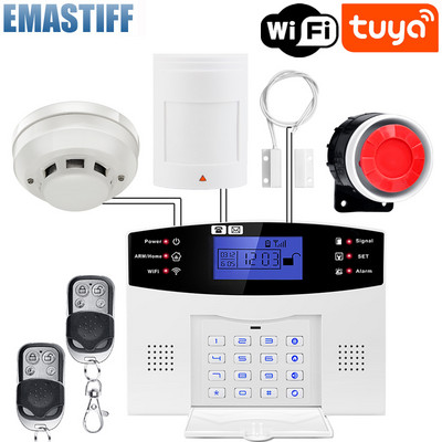 Tuya WiFi GSM mājas drošības signalizācijas sistēma 433MHz bezvadu vadu ielaušanās signalizācijas komplekts darbojas ar Alexa Google APP tālvadības pulti