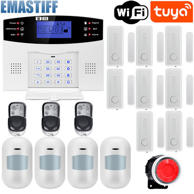 Tuya WiFi GSM mājas drošības signalizācijas sistēma 433MHz bezvadu vadu ielaušanās signalizācijas komplekts darbojas ar Alexa Google APP tālvadības pulti