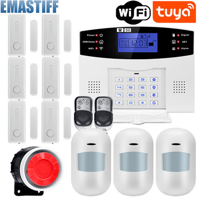 Tuya WiFi GSM mājas drošības signalizācijas sistēma 433MHz bezvadu vadu ielaušanās signalizācijas komplekts darbojas ar Alexa Google APP tālvadības pulti