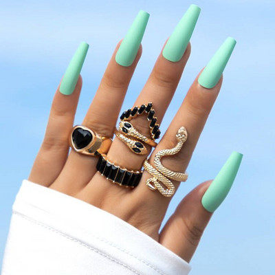 Modno smeđe emajlirano prstenje u obliku srca za žene, djevojke, kristalni prsten, višebojni set akrilnog prstenja od zelene smole, nakit anillos