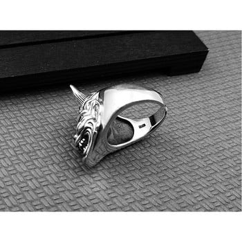Ретро ханя маска пръстен японски стил мъжки пръстен Хелоуин хип хоп рок модни бижута подаръци регулируеми