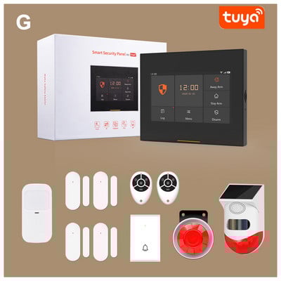 ACJ H501 κιτ συστήματος συναγερμού για οικιακή ασφάλεια 433 MHz WiFi GSM Alarm Ασύρματο Tuya SmartLife Alexa App Control Door Sensor