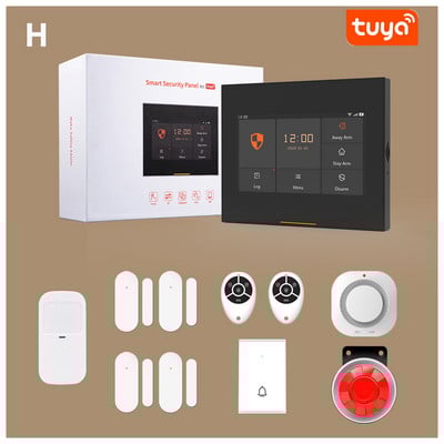 ACJ H501 κιτ συστήματος συναγερμού για οικιακή ασφάλεια 433 MHz WiFi GSM Alarm Ασύρματο Tuya SmartLife Alexa App Control Door Sensor