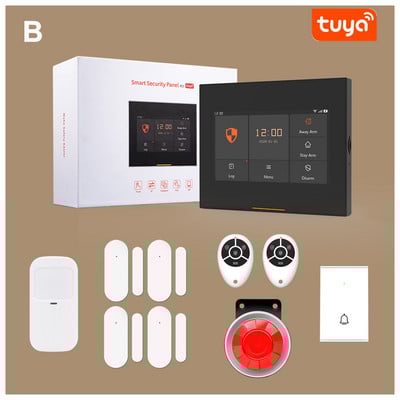 ACJ H501 κιτ συστήματος συναγερμού για οικιακή ασφάλεια 433 MHz WiFi GSM Alarm Ασύρματο Tuya SmartLife Alexa App Control Door Sensor