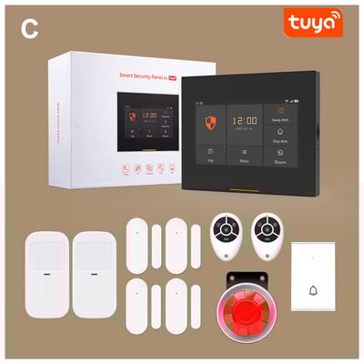 ACJ H501 κιτ συστήματος συναγερμού για οικιακή ασφάλεια 433 MHz WiFi GSM Alarm Ασύρματο Tuya SmartLife Alexa App Control Door Sensor