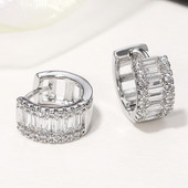 Cercei cu cerc pentru femei Huitan Fashion cu zirconiu cubic strălucitor Accesorii de lux pentru urechi pentru femei Bijuterii cu ridicata de bună calitate
