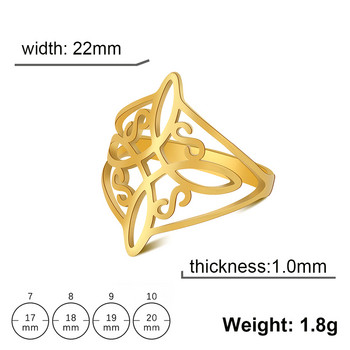 Dawapara Witch Knot Ring за жени от неръждаема стомана Celtis Knot Ring Witchcraft Amulet Pagan Wiccan Jewelry Коледни подаръци