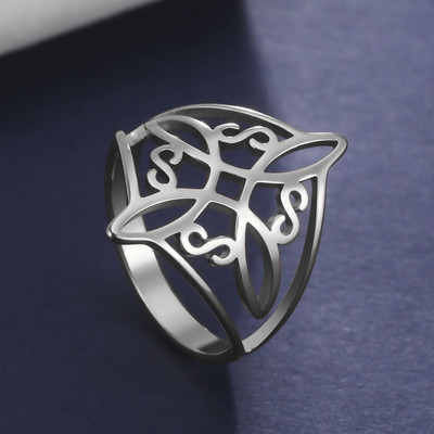 Dawapara boszorkánycsomós gyűrű nőknek, rozsdamentes acél Celtis csomós gyűrű boszorkánysági amulett pogány wiccan ékszer karácsonyi ajándékok