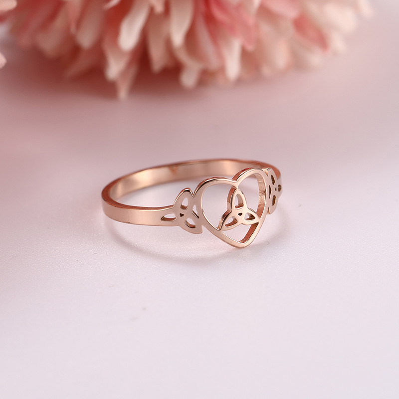 Dawapara boszorkánycsomós gyűrű nőknek, rozsdamentes acél Celtis csomós gyűrű boszorkánysági amulett pogány wiccan ékszer karácsonyi ajándékok