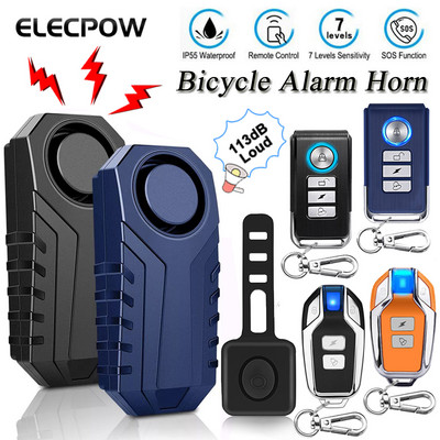 Elecpow Bike Кражба Дистанционно управление Водоустойчив електрически велосипед Мотоциклет Аларма против кражба Клаксон 113dB Сензор за вибрации