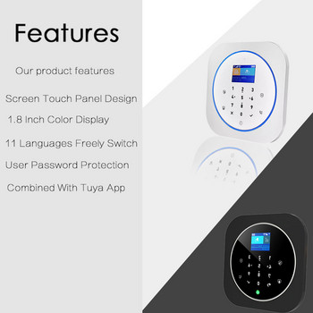 ZONAN G12 Охранителна алармена система Tuya Wifi Безжична сензорна клавиатура GSM RFID карта Управление на приложението Противопожарна аларма Комплекти за интелигентен дом