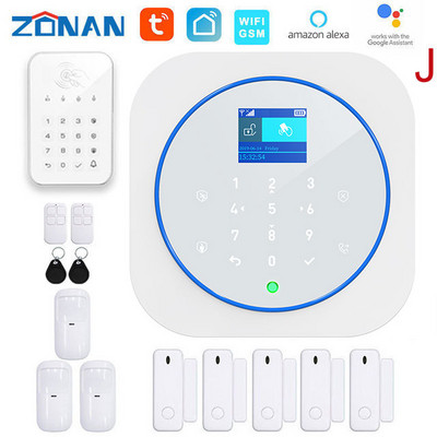 ZONAN G12 drošības signalizācijas sistēma Tuya Wifi bezvadu skārientastatūra GSM RFID kartes lietotņu kontrole ielaušanās ugunsgrēka trauksmes viedās mājas komplekti