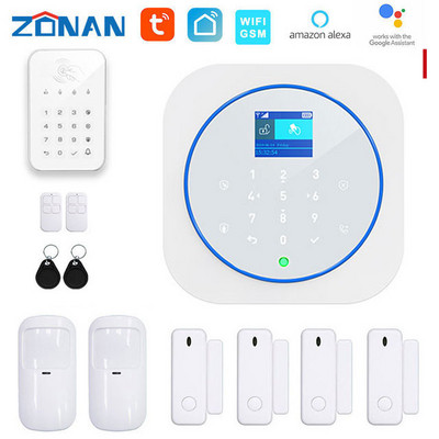ZONAN G12 drošības signalizācijas sistēma Tuya Wifi bezvadu skārientastatūra GSM RFID kartes lietotņu kontrole ielaušanās ugunsgrēka trauksmes viedās mājas komplekti
