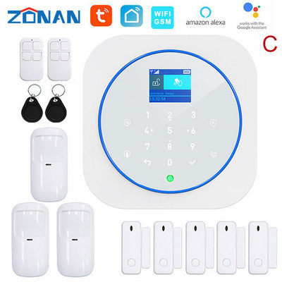 ZONAN G12 drošības signalizācijas sistēma Tuya Wifi bezvadu skārientastatūra GSM RFID kartes lietotņu kontrole ielaušanās ugunsgrēka trauksmes viedās mājas komplekti