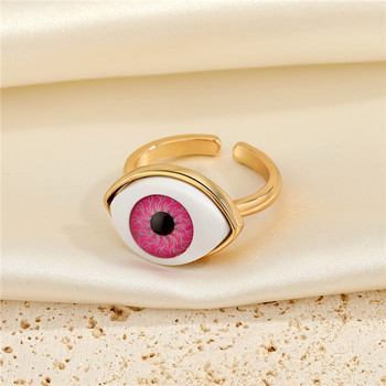 1Pcs Vintage Evil Eye пръстен за пръсти за жени Подарък Бижута Цветни прости турски сини очи Регулируем парти пръстен Аксесоари R381