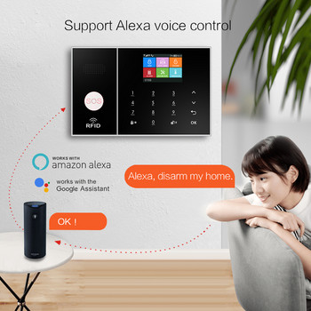 Το σύστημα συναγερμού ασφαλείας YAOSHENG Tuya Wifi Gsm λειτουργεί με τον ανιχνευτή κίνησης διαρρήκτη σπιτιού Alexa Κάμερα IP αισθητήρας παραθύρου πόρτας καπνού