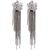 Ztech Dlhé strapcové kórejské módne náušnice pre ženy, dievča, krištáľové luxusné dizajnérske šperky, vintage boho doplnky