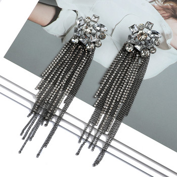 Ztech Long Link Tassel Корейски модни обеци за жени Момиче Crystal Луксозни дизайнерски бижута Изявление Реколта Boho аксесоари