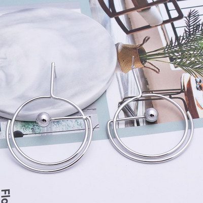 Големи модни черни, бели, зелени, златни кръгли висящи обеци за жени 2019 Изявление Дълги елегантни парти обеци Бижута