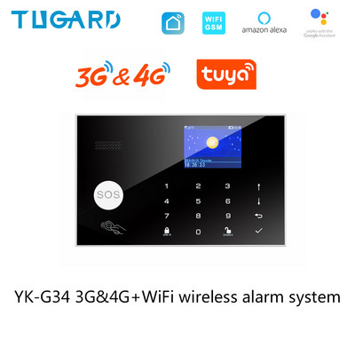 TUGARD G30+G34 Sistem de alarmă de securitate Tuya WiFi 3G 4G fără fir pentru efracție la domiciliu 433MHz PIR Senzor ușă Sirenă Suport Android iOS