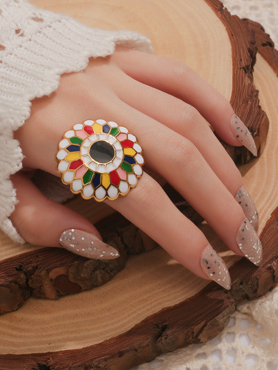 Нови луксозни пръстени с големи цветя за жени Преувеличено изявление Бижута Кристални пръстени за пръсти Булчинско сватбено парти Бижута Анел Подаръци