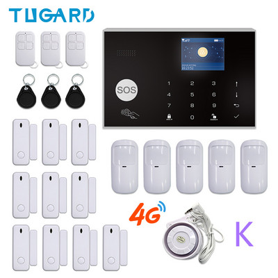 TUGARD G34 Tuya WiFi 3G 4G drošības signalizācijas sistēma Viedās mājas ielaušanās signalizācijas komplekts 433MHz bezvadu sensora detektors darbojas ar Alexa