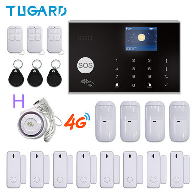 TUGARD G34 Tuya WiFi 3G 4G drošības signalizācijas sistēma Viedās mājas ielaušanās signalizācijas komplekts 433MHz bezvadu sensora detektors darbojas ar Alexa