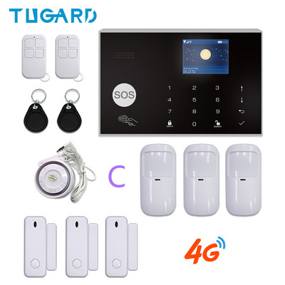TUGARD G34 Tuya WiFi 3G 4G drošības signalizācijas sistēma Viedās mājas ielaušanās signalizācijas komplekts 433MHz bezvadu sensora detektors darbojas ar Alexa