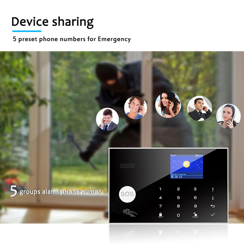 TUGARD G34 Tuya WiFi 3G 4G Sistem de alarmă de securitate Kit de alarmă antiefracție pentru casă inteligentă Detector de senzor fără fir de 433 MHz funcționează cu Alexa