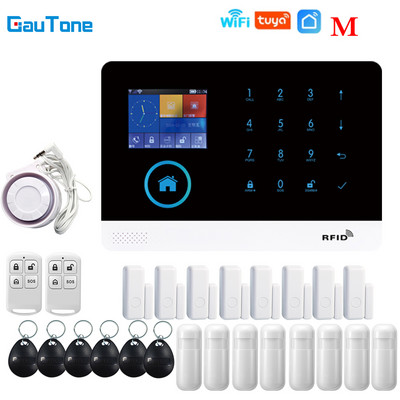 Gautone WIFI GSM bežični pametni protuprovalni sigurnosni alarmni sustav DIY Kit sa senzorom za vrata i PIR senzorom pokreta radi s Alexom