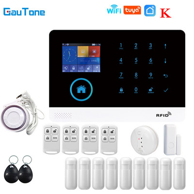 Gautone WIFI GSM bežični pametni protuprovalni sigurnosni alarmni sustav DIY Kit sa senzorom za vrata i PIR senzorom pokreta radi s Alexom