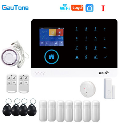 Gautone WIFI GSM bežični pametni protuprovalni sigurnosni alarmni sustav DIY Kit sa senzorom za vrata i PIR senzorom pokreta radi s Alexom