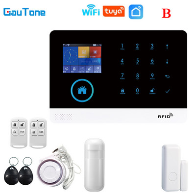 Gautone WIFI GSM bežični pametni protuprovalni sigurnosni alarmni sustav DIY Kit sa senzorom za vrata i PIR senzorom pokreta radi s Alexom