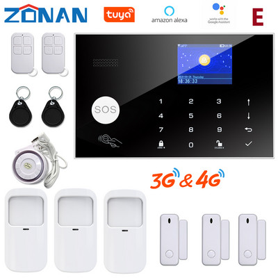 ZONAN G34 4G 3G GSM Σύστημα συναγερμού WIFi Προστασία ασφαλείας Ασύρματη κάμερα IP Συμβατή με Alexa Έλεγχος εφαρμογής συναγερμού ασφαλείας SmartHome