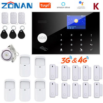 ZONAN G34 4G 3G GSM Σύστημα συναγερμού WIFi Προστασία ασφαλείας Ασύρματη κάμερα IP Συμβατή με Alexa Έλεγχος εφαρμογής συναγερμού ασφαλείας SmartHome
