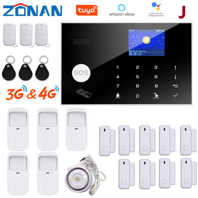 ZONAN G34 4G 3G GSM Σύστημα συναγερμού WIFi Προστασία ασφαλείας Ασύρματη κάμερα IP Συμβατή με Alexa Έλεγχος εφαρμογής συναγερμού ασφαλείας SmartHome