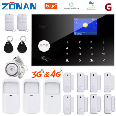 ZONAN G34 4G 3G GSM Σύστημα συναγερμού WIFi Προστασία ασφαλείας Ασύρματη κάμερα IP Συμβατή με Alexa Έλεγχος εφαρμογής συναγερμού ασφαλείας SmartHome