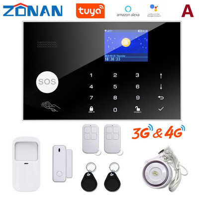 ZONAN G34 4G 3G GSM Σύστημα συναγερμού WIFi Προστασία ασφαλείας Ασύρματη κάμερα IP Συμβατή με Alexa Έλεγχος εφαρμογής συναγερμού ασφαλείας SmartHome