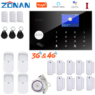 ZONAN G34 4G 3G GSM Σύστημα συναγερμού WIFi Προστασία ασφαλείας Ασύρματη κάμερα IP Συμβατή με Alexa Έλεγχος εφαρμογής συναγερμού ασφαλείας SmartHome