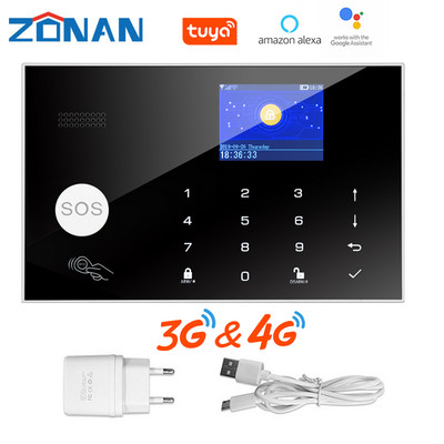 ZONAN G34 4G 3G GSM Σύστημα συναγερμού WIFi Προστασία ασφαλείας Ασύρματη κάμερα IP Συμβατή με Alexa Έλεγχος εφαρμογής συναγερμού ασφαλείας SmartHome
