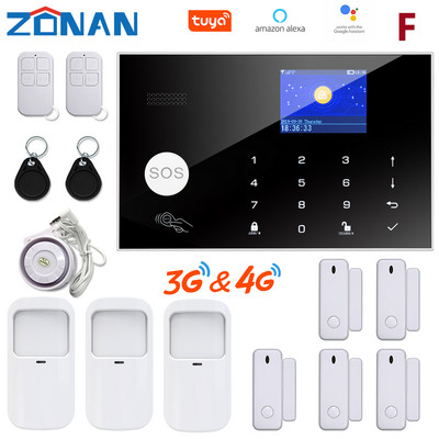 ZONAN G34 4G 3G GSM Σύστημα συναγερμού WIFi Προστασία ασφαλείας Ασύρματη κάμερα IP Συμβατή με Alexa Έλεγχος εφαρμογής συναγερμού ασφαλείας SmartHome