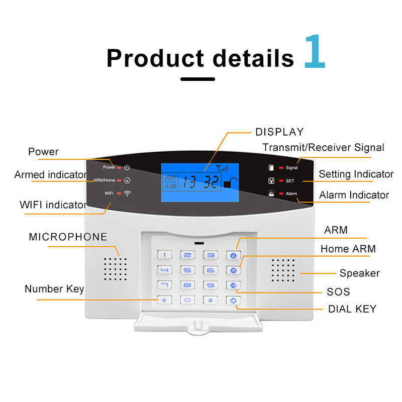 Σύστημα συναγερμού GARDLOOK T2B για διαρρήξεις οικιακής ασφάλειας WiFi 433 MHz GSM Alarm Wireless Tuya Smart House App Control