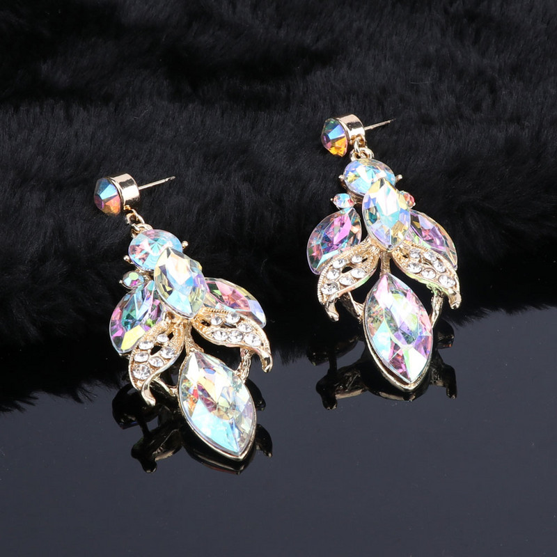 Colier de modă Seturi de cercei Seturi de bijuterii de mireasă AB Culoare Cristal pentru petrecere Accesorii pentru costum de nuntă Cadou de decorare pentru femei