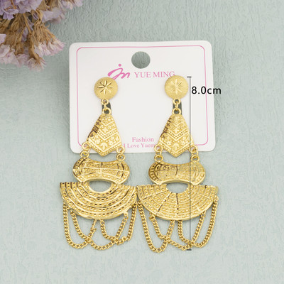 Komplet ogrlica i naušnica za žene Dubai Set nakita u zlatnoj boji Veliki privjesak Upečatljive naušnice za svadbenu zabavu