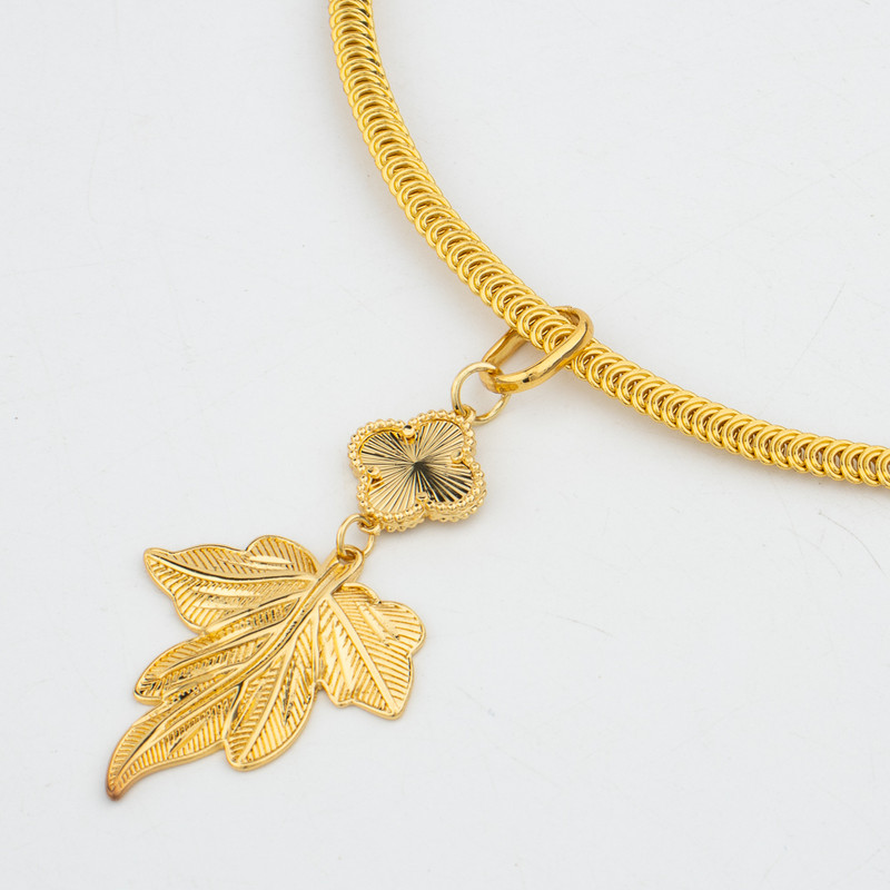 Komplet ogrlica i naušnica za žene Dubai Set nakita u zlatnoj boji Veliki privjesak Upečatljive naušnice za svadbenu zabavu